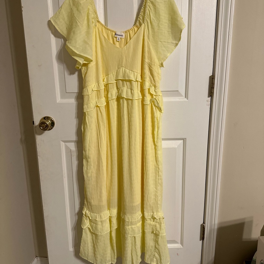 &Merci oversized flowy yellow dress